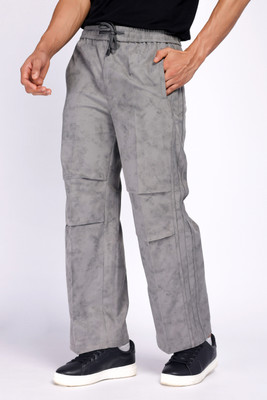 AURAMIND Washed Men Grey Track Pants