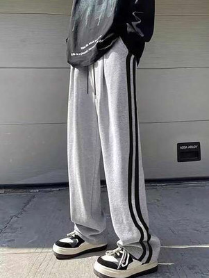 The Modern Soul Striped Men Grey Track Pants