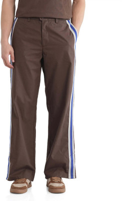 Rare Rabbit Solid Men Brown Track Pants