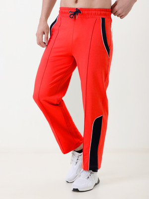 Resteez Striped Men Red Track Pants
