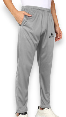 TREGA Solid Men Silver Track Pants