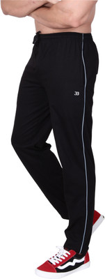 BIG BUTTON Solid Men Black Track Pants