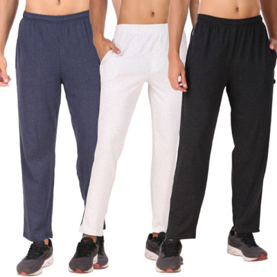 NU9 Solid Men Dark Blue Track Pants