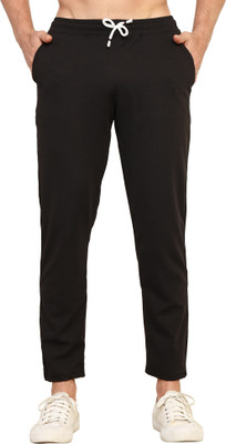 FABLOID Solid Men Black Track Pants