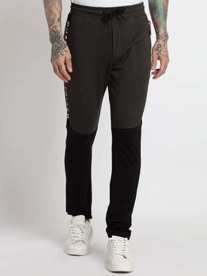 Status Quo Solid Men Green Track Pants