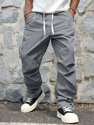 Rajovati Solid Men Silver Track Pants
