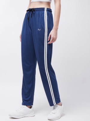 Pivl Striped Women Blue Track Pants