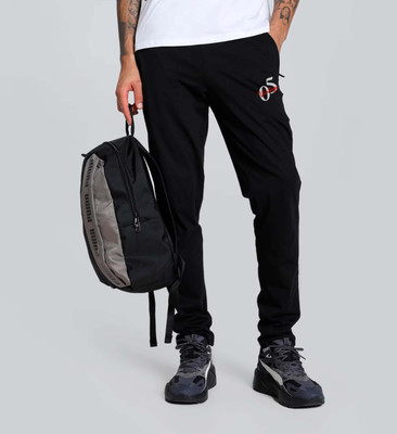 Moda Rapido Solid Men Black Track Pants