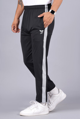 J FLISE Solid Men Black Track Pants