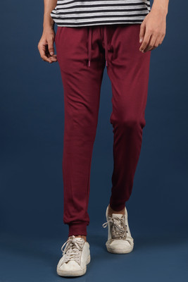 Hopping Deer on Redline Solid Men Maroon Track Pants