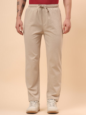 CANTABIL Solid Men Beige Track Pants