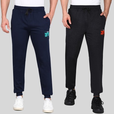 GYRFALCON Printed Men Dark Blue, Black Track Pants