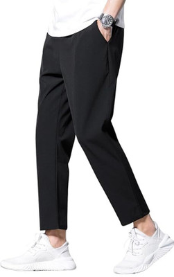 RMGARMENTMK Self Design Men Black Track Pants