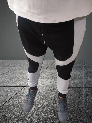 markview Solid Men Black, White Track Pants