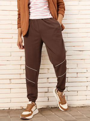 Kook N Keech Solid Men Brown Track Pants