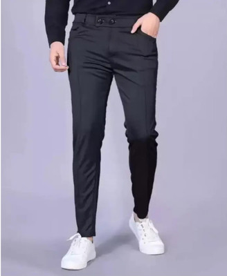 UrbanX Solid Men Black Track Pants