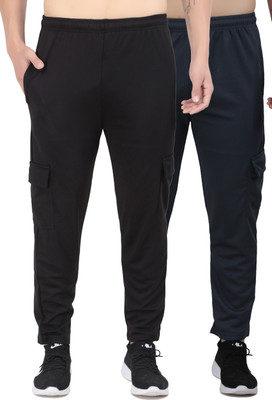 Kibitzer Solid Men Black, Dark Blue Track Pants
