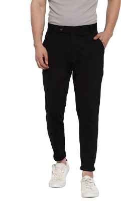 ETRG Solid Men Black Track Pants