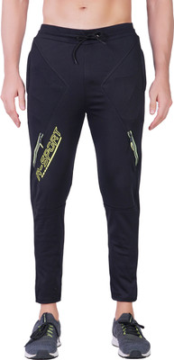 MindsArt Self Design Men Black Track Pants