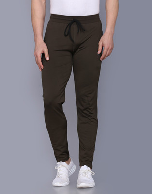 Praume Solid Men Dark Green Track Pants
