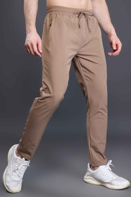 Maxzone Solid Men Brown Track Pants