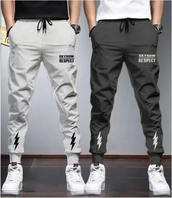 skyrow Printed Men Black Track Pants