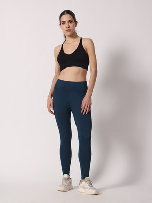 Aspasia Solid Women Dark Blue Tights