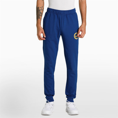 PUMA Mens Pant Round Graphic Printed Men Blue Track Pants