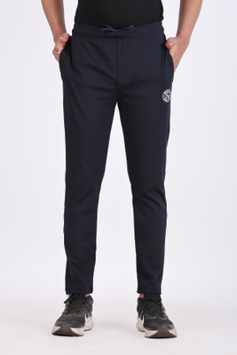 SmallTry Solid Men Blue Track Pants