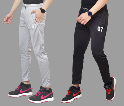 pelton Solid Men Grey, Black Track Pants
