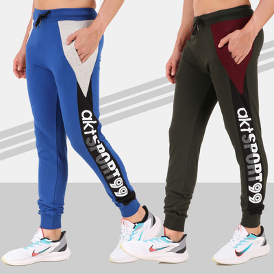 AKTIO Solid, Printed, Colorblock Men Multicolor Track Pants