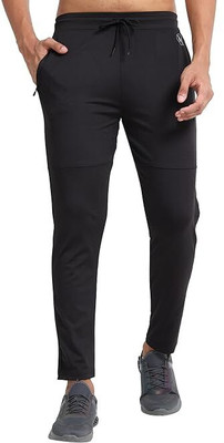 MANAAC Solid Men Black Track Pants