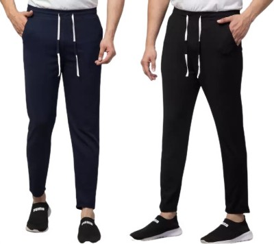 SHREEVASA Solid Men Black, Blue Track Pants