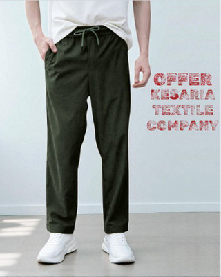 Kesaria Textile Company Solid Men Dark Green Track Pants