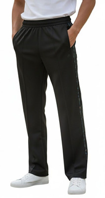 profanity Solid Men Black Track Pants