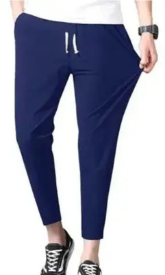 MIKKU SELLS Self Design Men Blue Track Pants