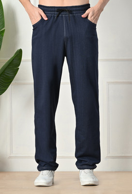 GLITO Solid Men Dark Blue Track Pants