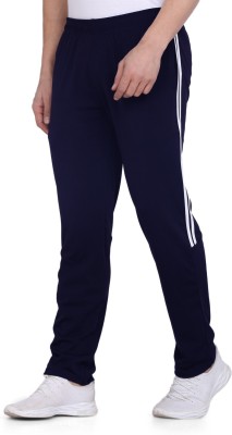 TQH Striped Men Dark Blue Track Pants