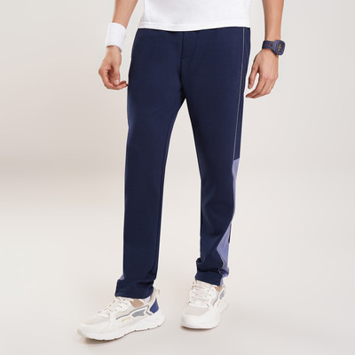 Ajile By Pantaloons Colorblock Men Blue Track Pants