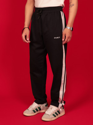 Inject Solid Men & Women Black Track Pants