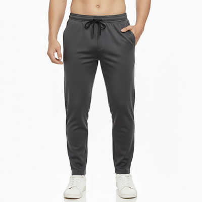 YOUNGVIBE Solid Men Grey Track Pants
