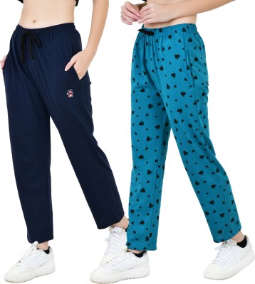 NANCE STORE Solid, Printed Women Black, Blue Track Pants