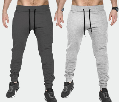 TRIPR Solid Men Grey Track Pants