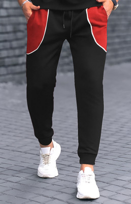 KELONBRO Colorblock Men Black, Red Track Pants