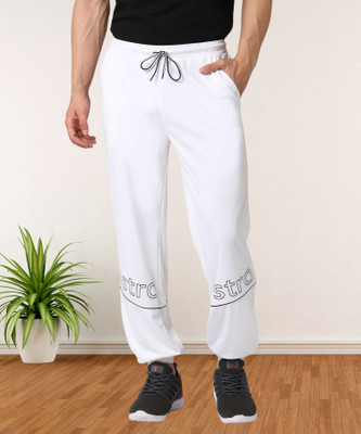 ESTRO Solid Men White Track Pants