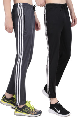 L Fashion Jeans Striped Men Black Track Pants