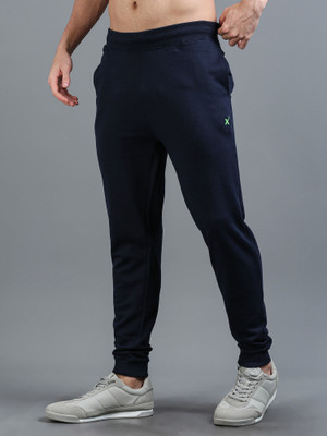 HRX by Hrithik Roshan Solid, Printed Men Blue Track Pants