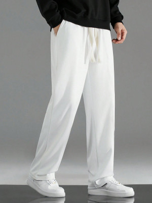 Adokedo Solid Men White Track Pants