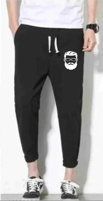 TIARA WORLD Self Design Men Black Track Pants