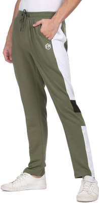 FLYING MACHINE Colorblock Men Green Track Pants